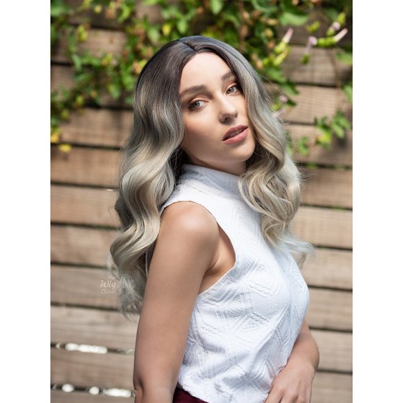 COPY - Dark Roots Vanilla Blonde Natural Ombre Wavy Lace Front Wig | Penny - Picture 4 of 13